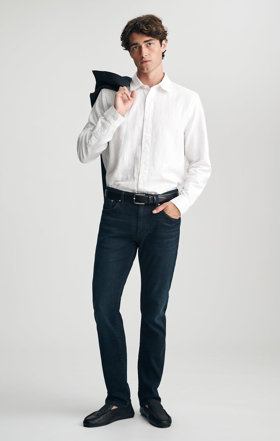 Mavi Marcus slim straight leg jeans in dark indigo Classic Vintage - front view
