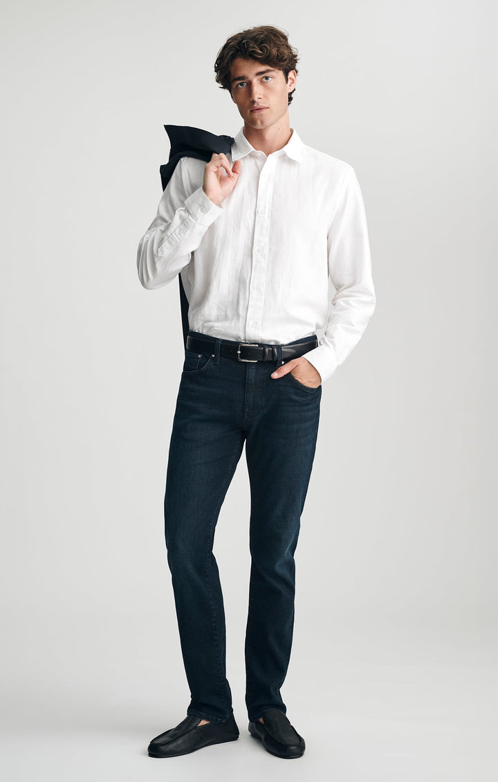 Mavi Marcus slim straight leg jeans in dark indigo Classic Vintage - front view