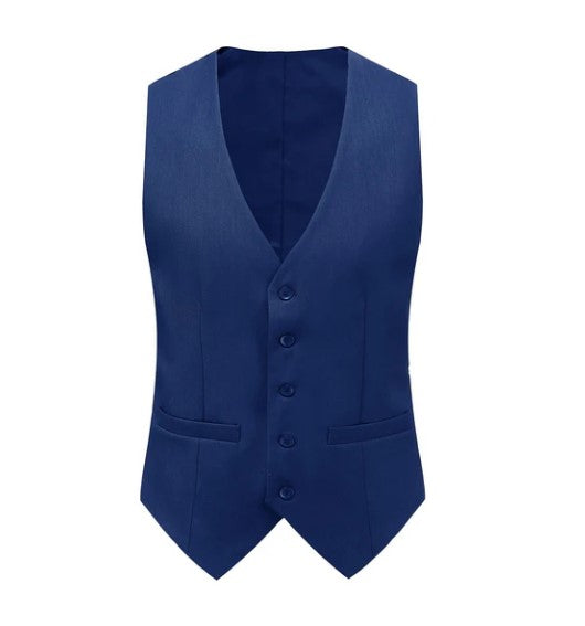 Euro Style Slim Cut Three-Piece Suit - Blue