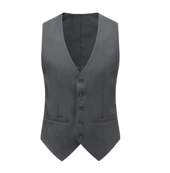 Euro Style Slim Cut Three-Piece Suit - Charcoal