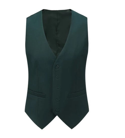 Euro Style Slim Cut Three-Piece Suit - Hunter Green