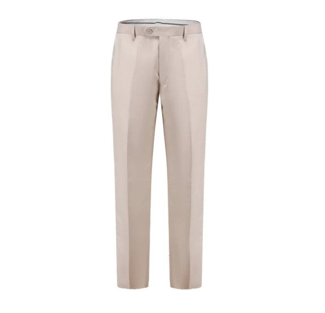 Euro Style Slim Cut Three-Piece Suit - Light Beige