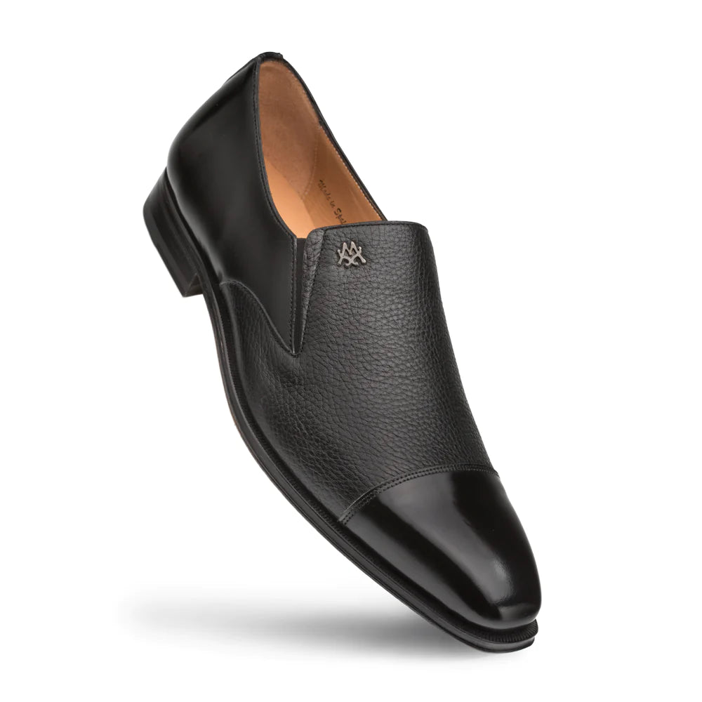 Mezlan Milani Slip on Italian Loafer Shoe - Black - shoes - view 2 | New York Man Suits