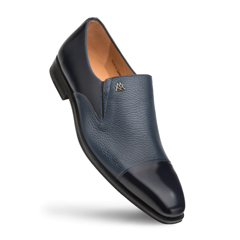 Mezlan Milani Slip on Italian Loafer Shoe - Blue - shoes - view 2 | New York Man Suits