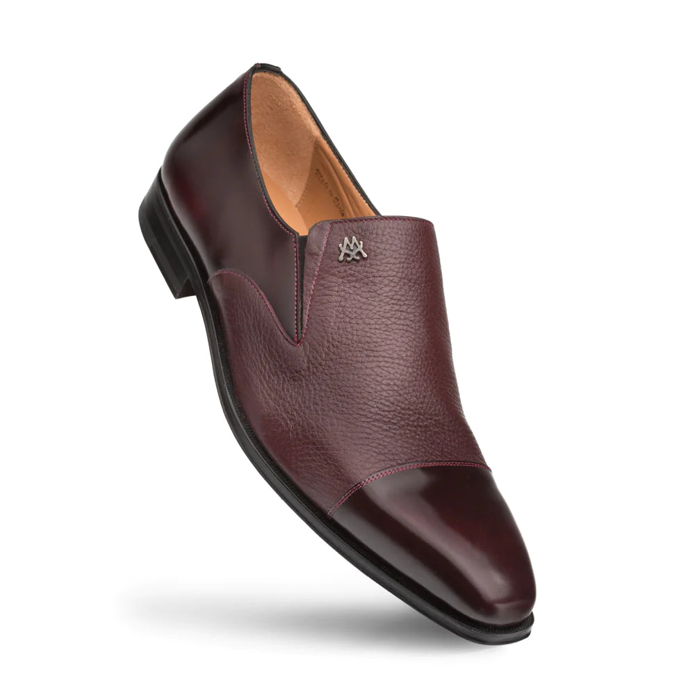 Mezlan Milani Slip on Italian Loafer Shoe - Burgundy - shoes - view 2 | New York Man Suits