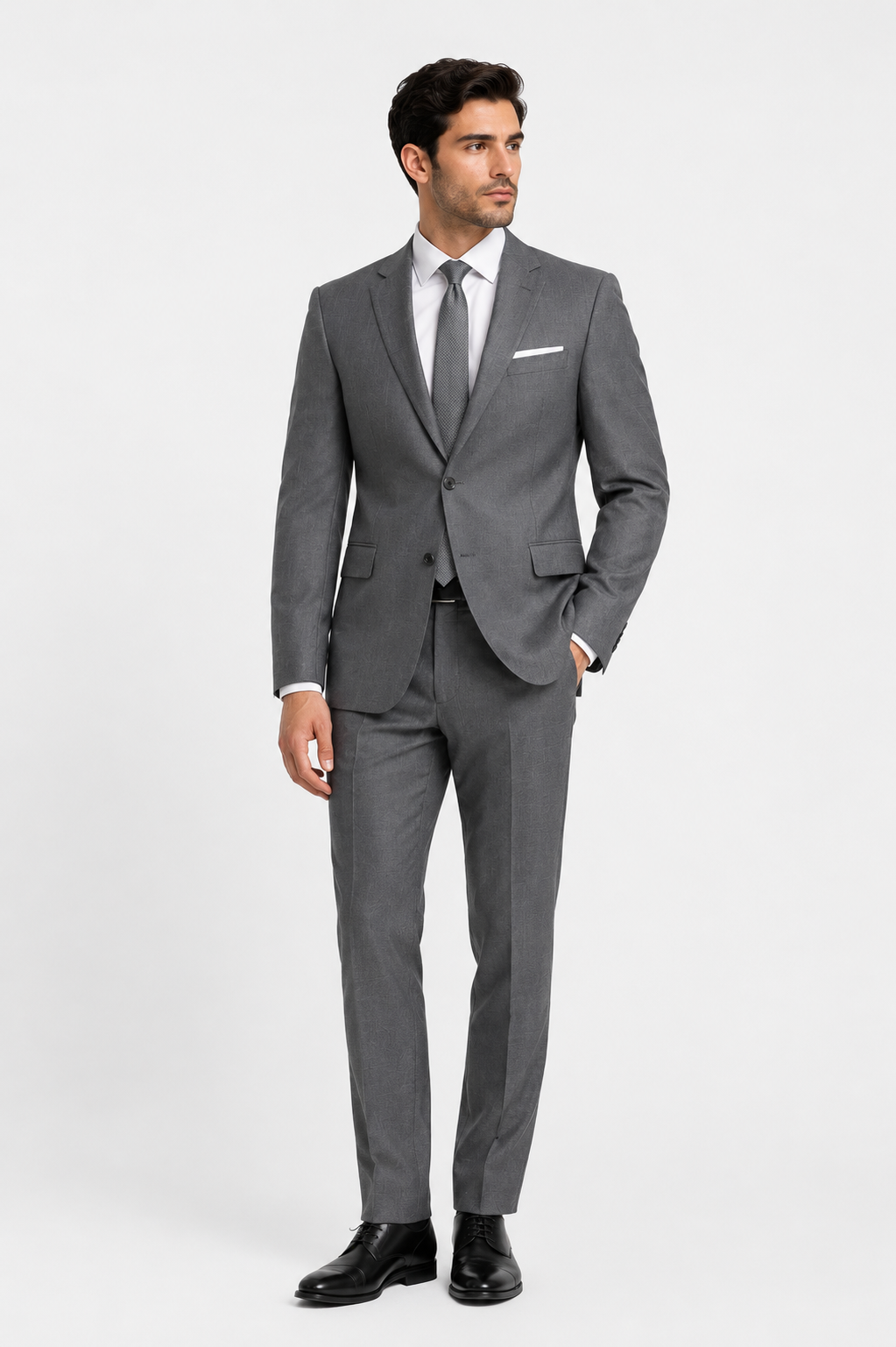 Avivi Collection Mid Grey 2 Button Slim Fit Wool Suit - suit | New York Man Suits