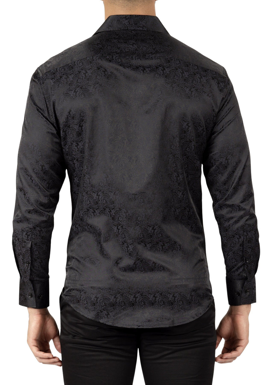 BeSpoke Fancy Print Long Sleeve Shirt - Black