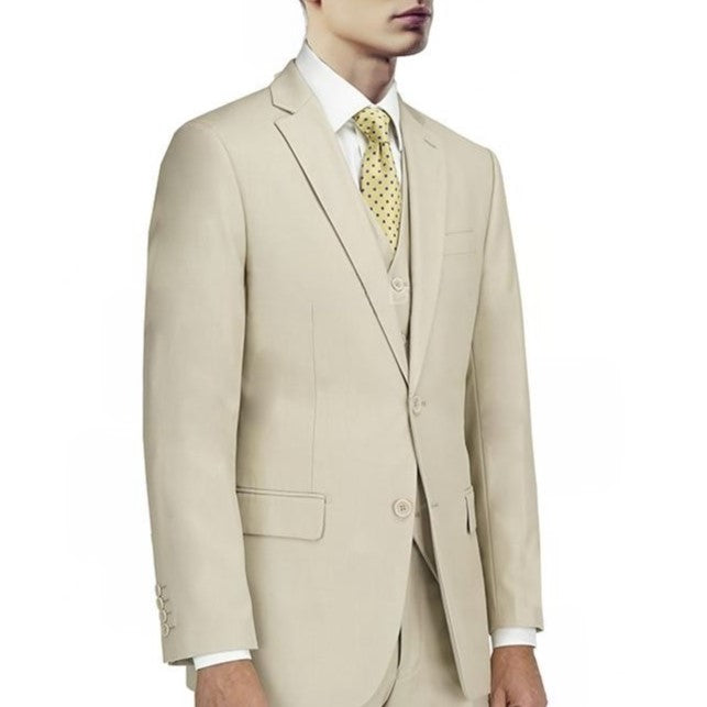 New York Man Italian Designer New Beige 2 Piece Suit (available in Slim or Modern fit)