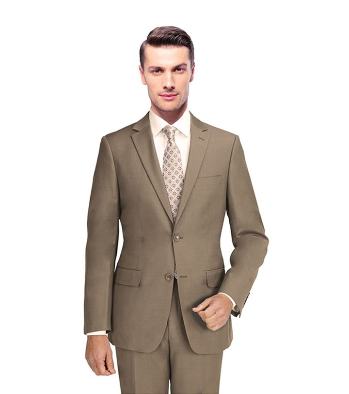 New York Man Italian Designer Oatmeal Taupe 2 Piece Suit (available in Slim or Modern fit)