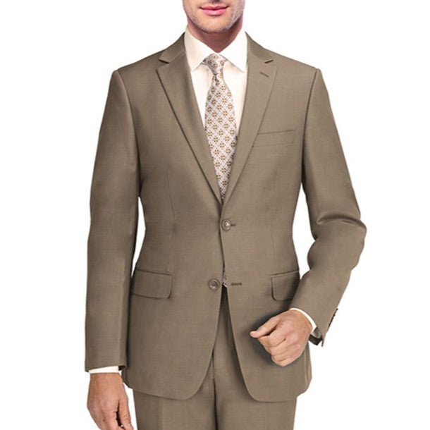 New York Man Italian Designer Oatmeal Taupe 2 Piece Suit (available in Slim or Modern fit)
