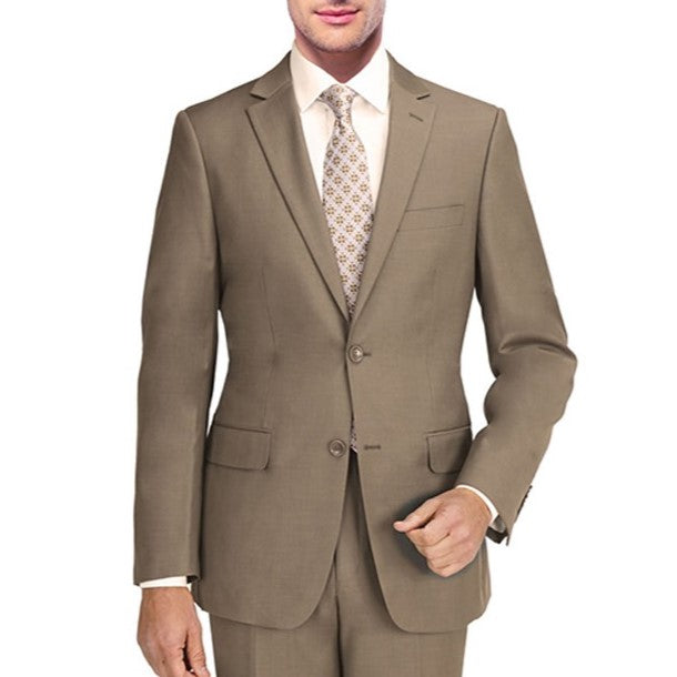 New York Man Italian Designer Oatmeal Taupe 2 Piece Suit - suit | New York Man Suits