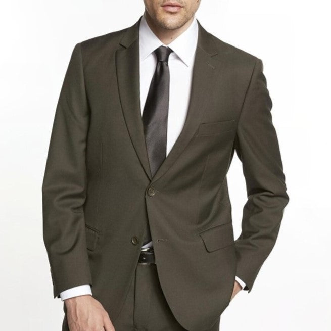 New York Man Italian Designer Olive 2 Piece Suit (available in Slim or Modern fit)