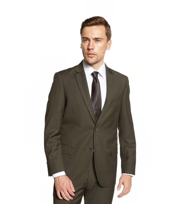 New York Man Italian Designer Olive 2 Piece Suit (available in Slim or Modern fit)