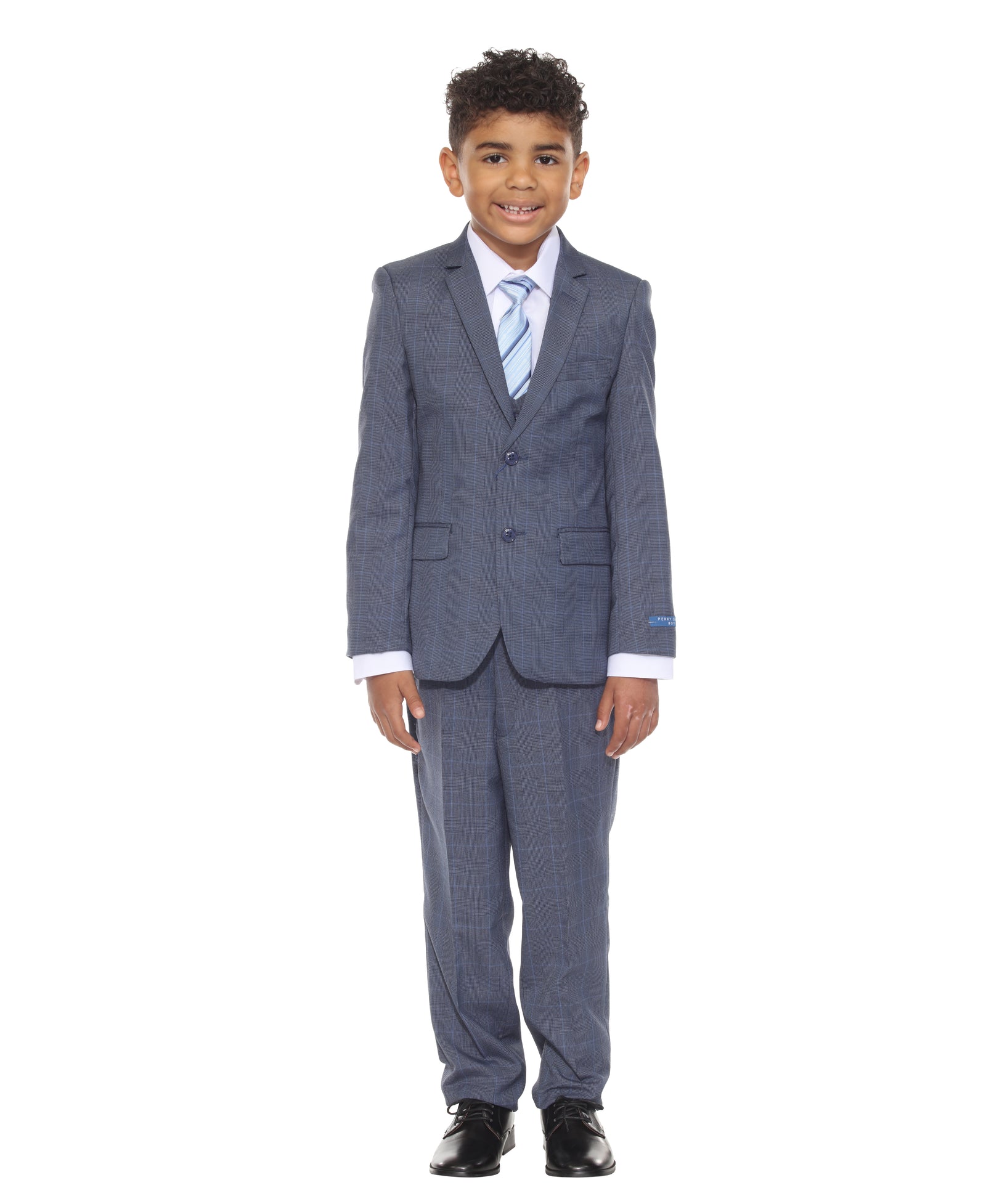 Perry Ellis Boy's 5pc Glenplaid Suit - suit in Blue | New York Man Suits
