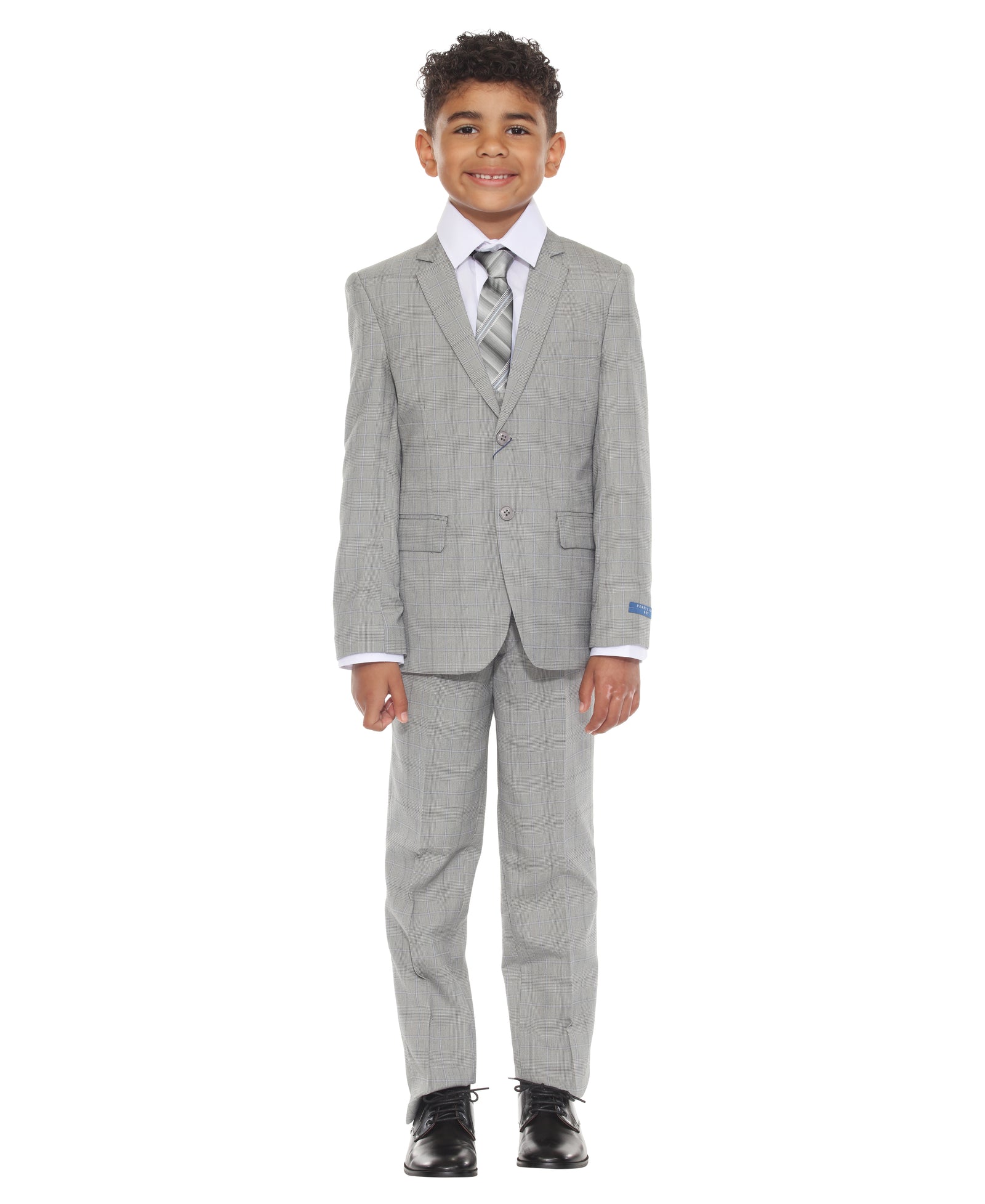 Perry Ellis Boy's 5pc Glenplaid Suit - suit in Grey | New York Man Suits