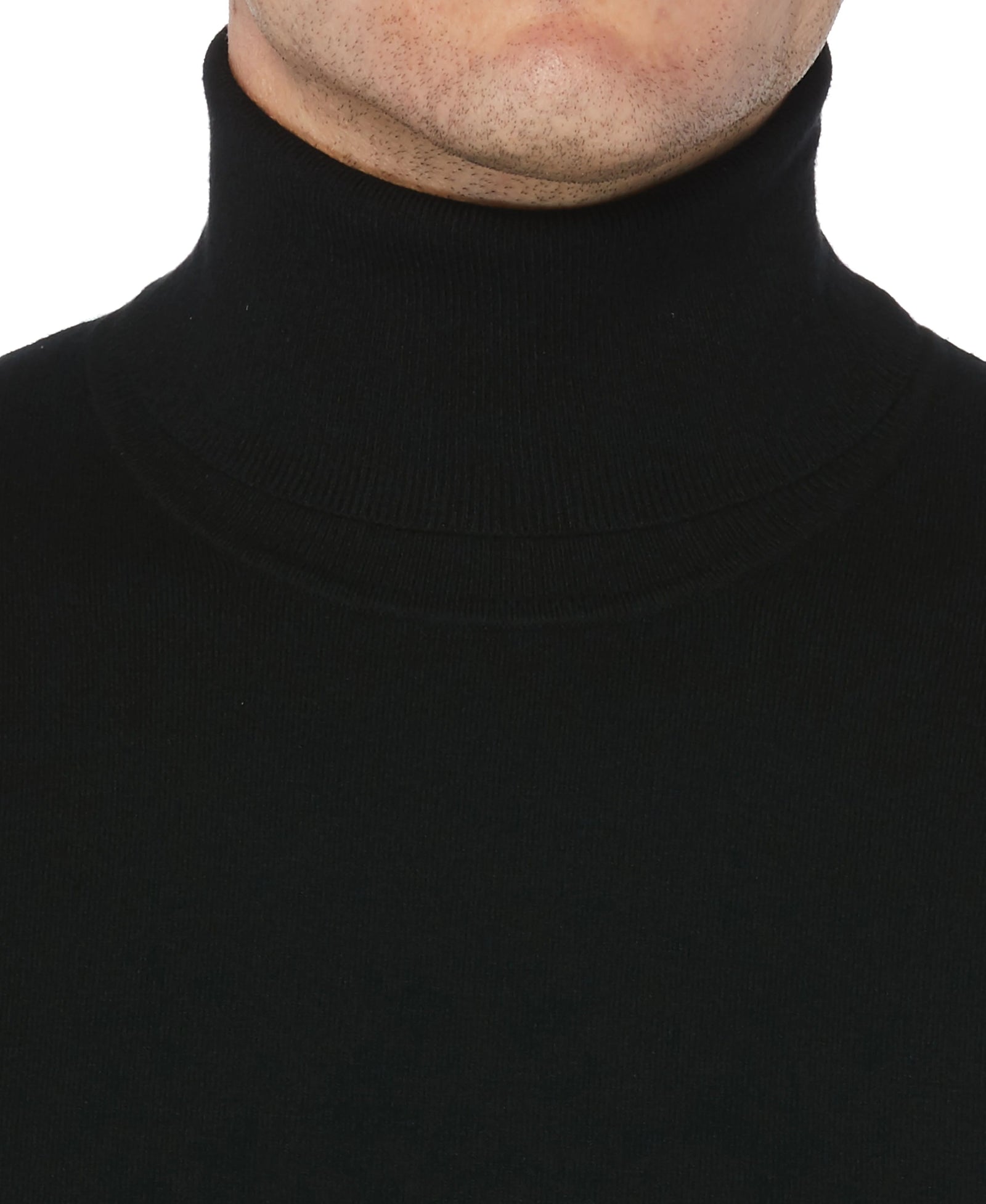 New York Man Brand Solid Cotton Blend Regular Turtle Neck Sweater - sweater - view 2 | New York Man Suits
