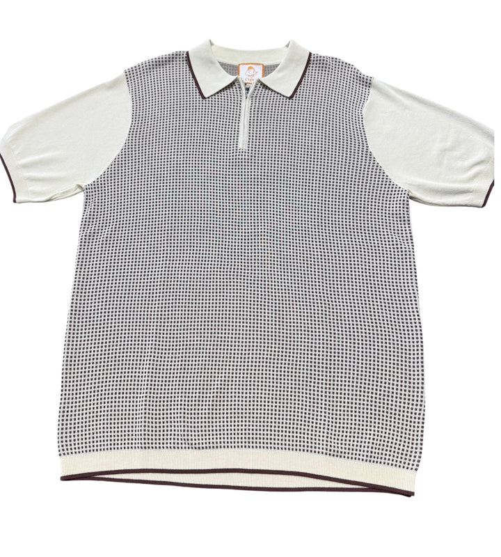 Cigar Couture Men's Polo Knit Short Sleeve Sport Shirt - PJ 1522 Cream