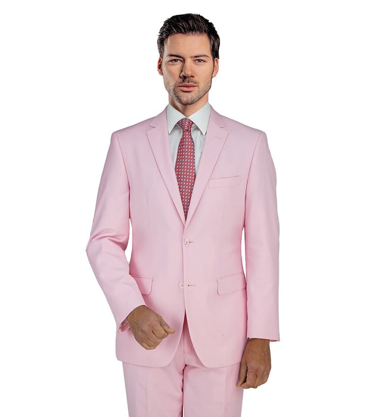 New York Man Italian Designer Pink 2 Piece Suit (available in Slim or Modern fit)