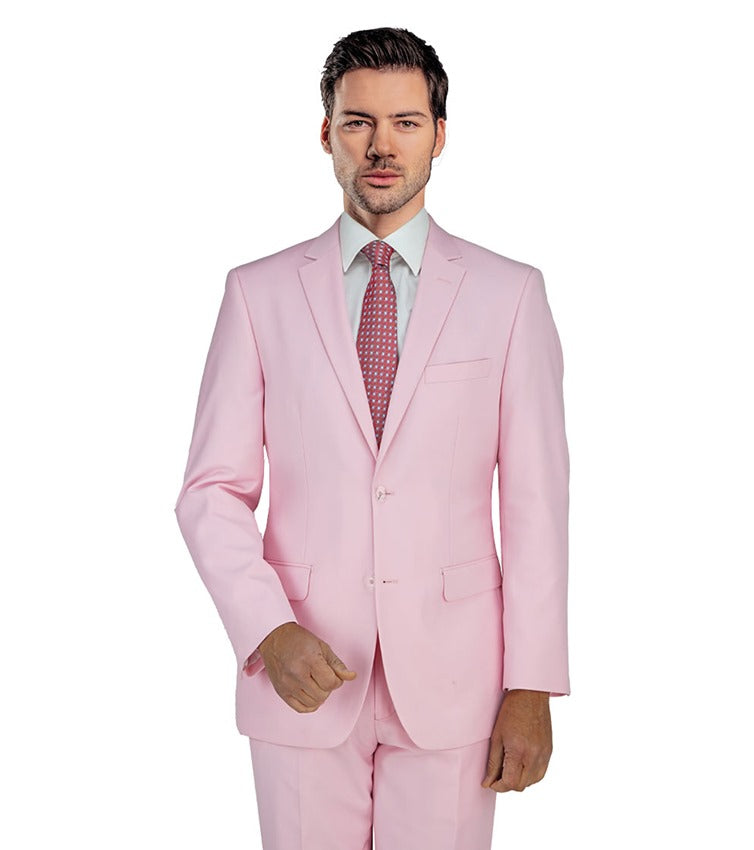 New York Man Italian Designer Pink 2 Piece Suit - suit - view 2 | New York Man Suits