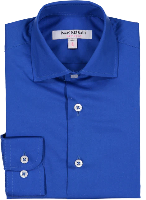 Isaac Mizrahi Boys Solid Royal Blue Dress Shirt-Royal Blue - shirt | New York Man Suits