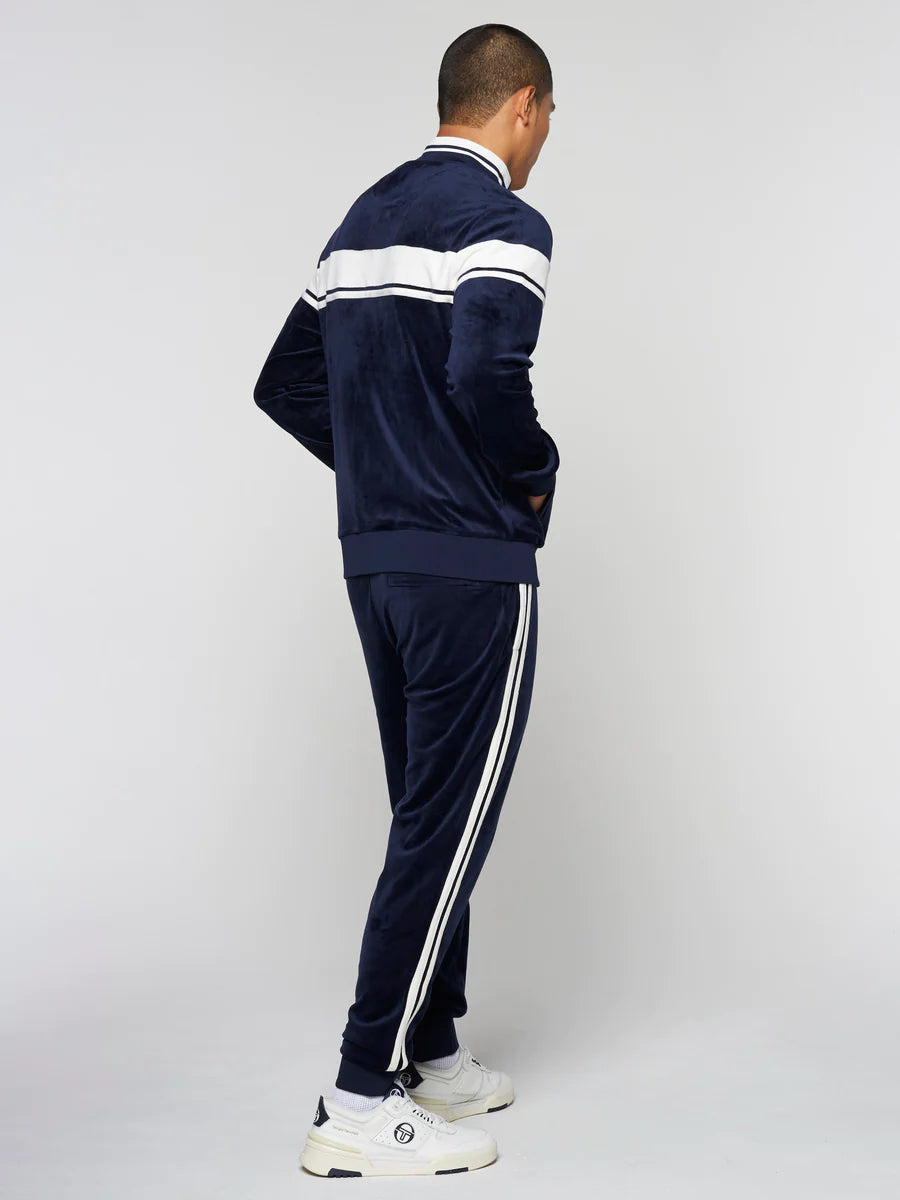 Sergio Tacchini Velour Damarindo Track Set Jacket & Pants-Maritime Blue