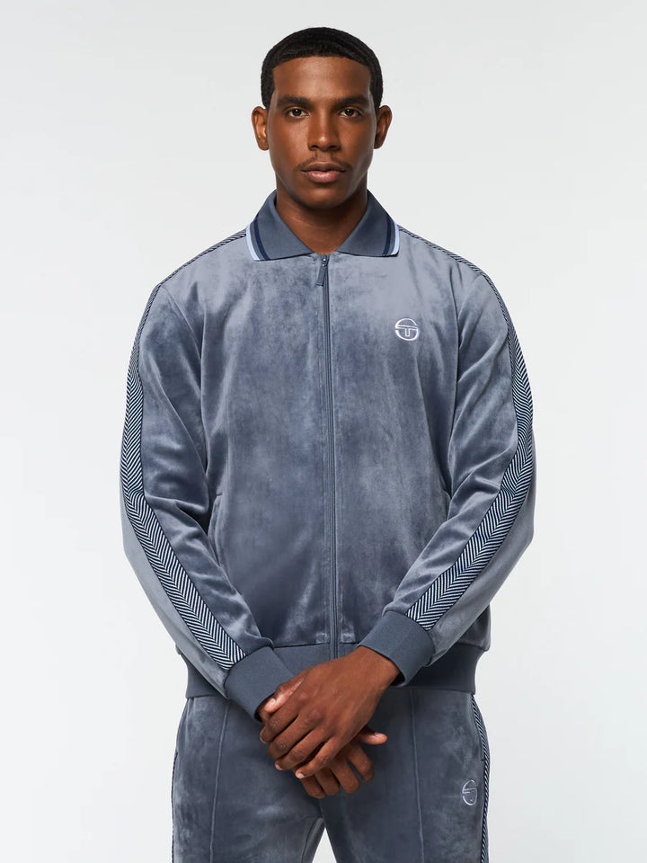 Sergio Tacchini Maglia Velour Track Jacket - Maritime Blue