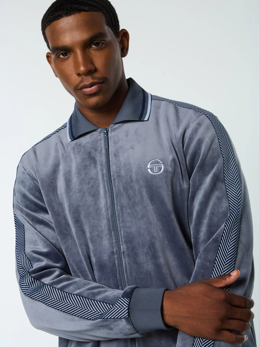 Sergio Tacchini Maglia Velour Track Jacket - Maritime Blue