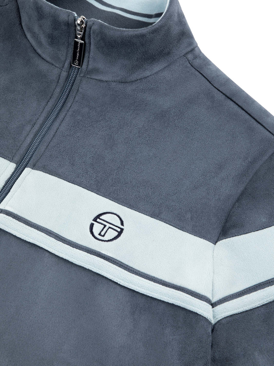 Sergio Tacchini Velour Damarindo Track Jacket - Grisaille - tracksuit in Grisalle - view 2 | New York Man Suits