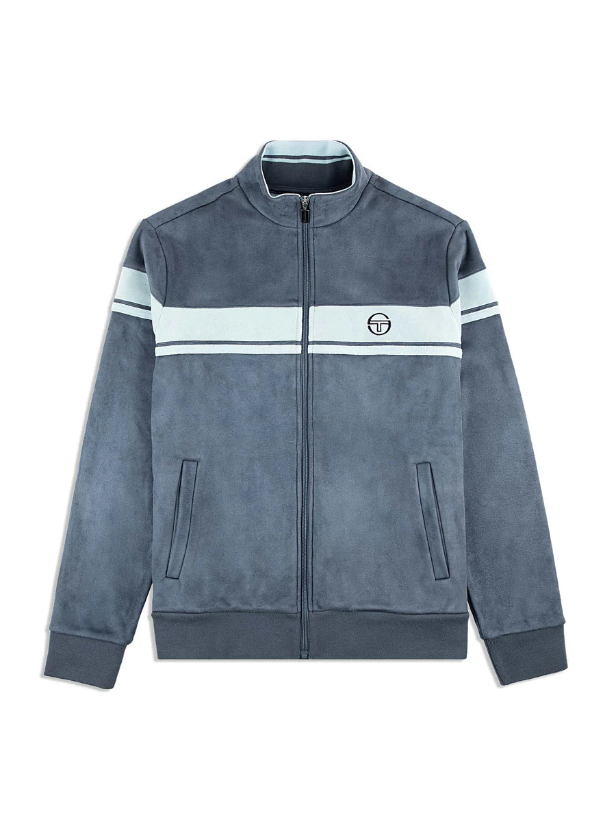 Sergio Tacchini Velour Damarindo Track Jacket - Grisaille - tracksuit in Grisalle | New York Man Suits
