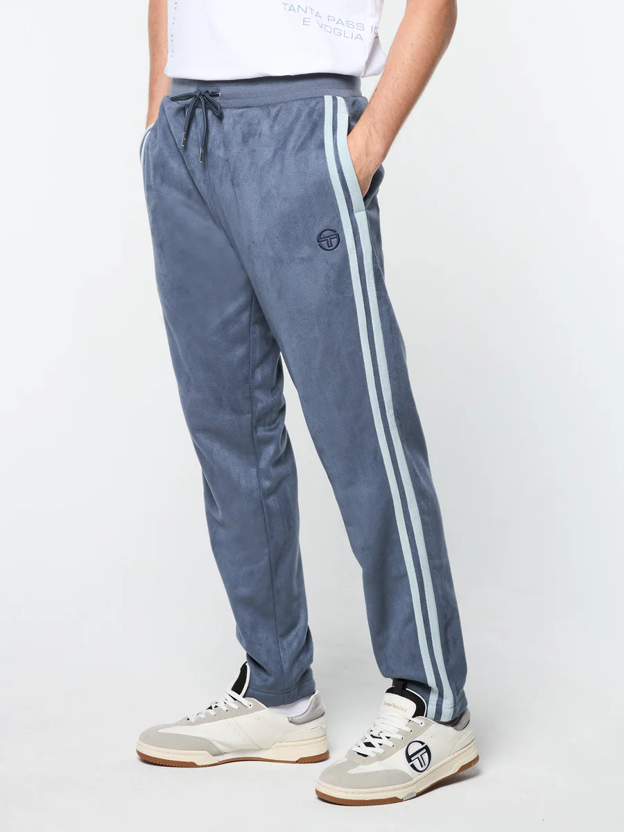 Sergio Tacchini Velour Damarindo Track Pants - Grisaille - tracksuit in Grisalle - view 2 | New York Man Suits