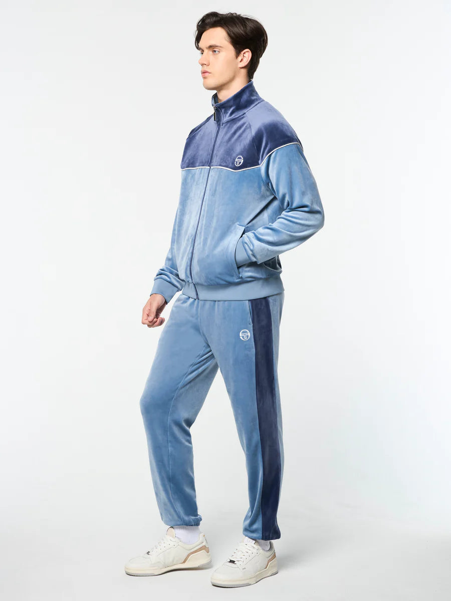 Sergio Tacchini "Cielo" Velour Tracksuit - Faded Denim - tracksuit - view 2 | New York Man Suits