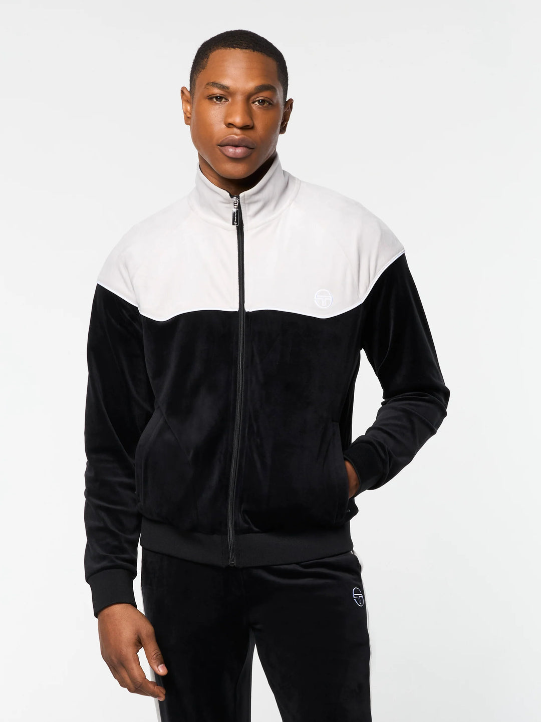 Sergio Tacchini "Cielo" Velour Tracksuit - Black Beauty