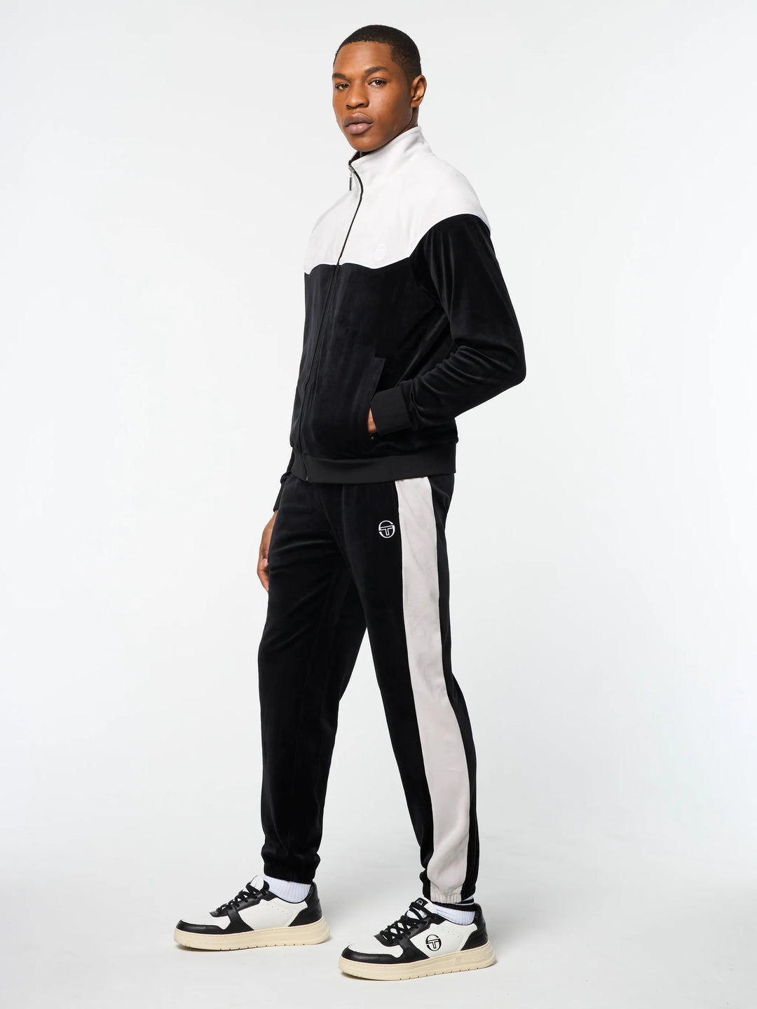 Sergio Tacchini "Cielo" Velour Tracksuit - Black Beauty