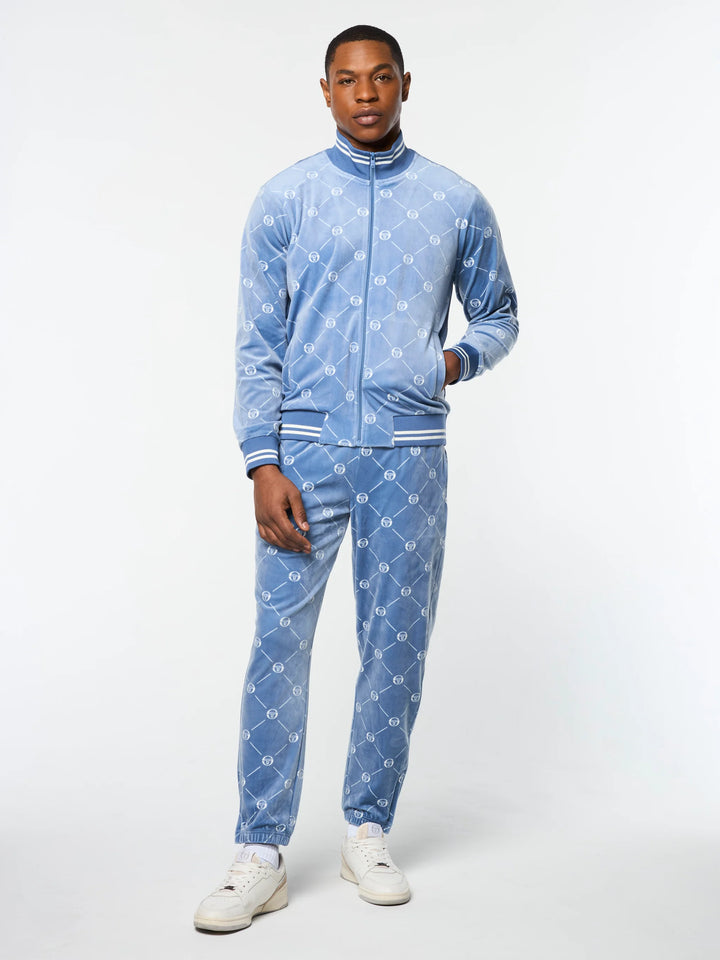 Sergio Tacchini Cosimo Velour Track Jacket and Matching Pants-Faded Denim