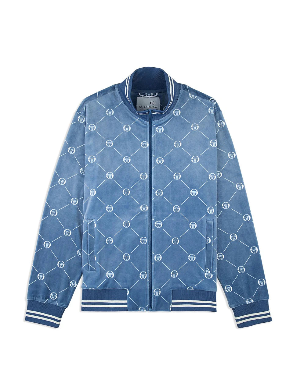 Sergio Tacchini Cosimo Velour Track Jacket and Matching Pants-Faded Denim - tracksuit | New York Man Suits