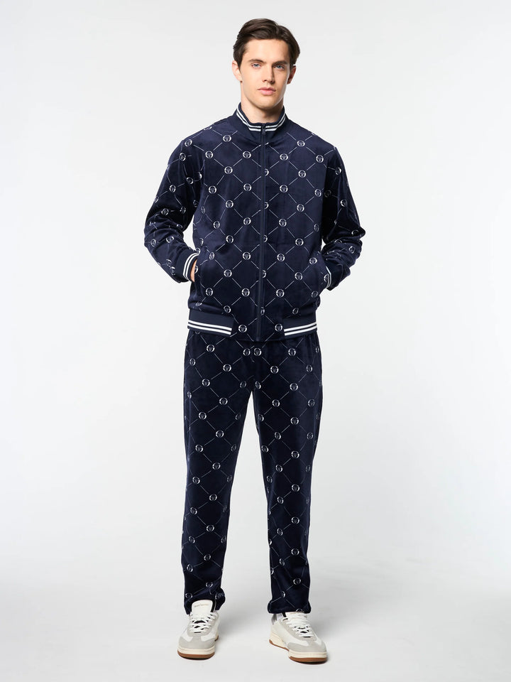 Sergio Tacchini "Cosimo" Velour Track Jacket and Matching Pants - Maritime Blue