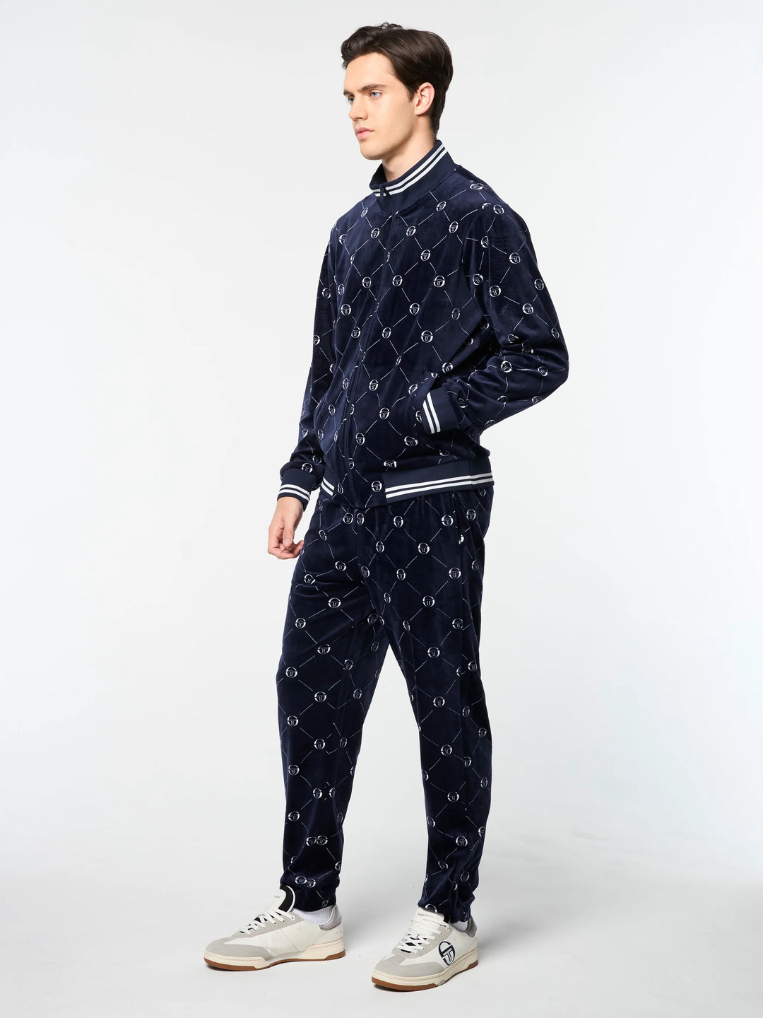 Sergio Tacchini "Cosimo" Velour Track Jacket and Matching Pants - Maritime Blue