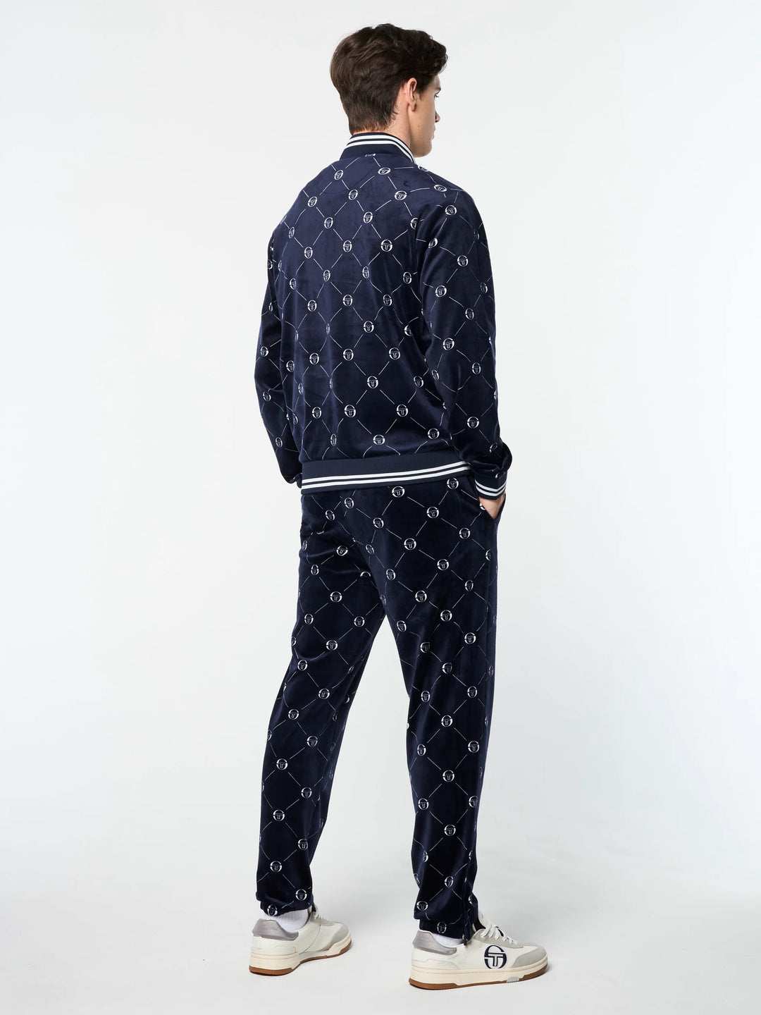 Sergio Tacchini "Cosimo" Velour Track Jacket and Matching Pants - Maritime Blue