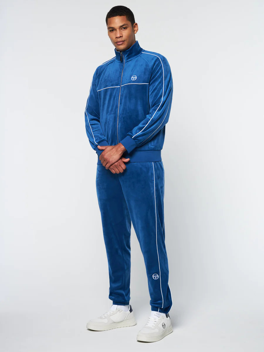 Sergio Tacchini Lioni Velour Track Limoges Royal Blue Set - Jacket and Pants - menswear | New York Man Suits