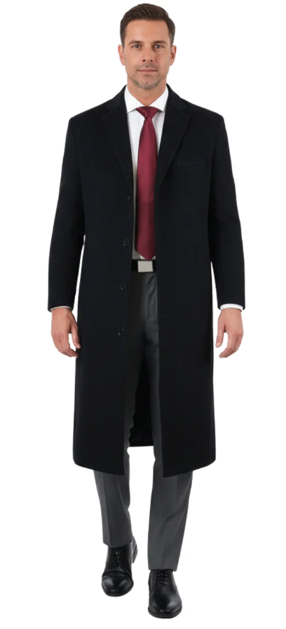 Michael Kors Full length Men`s Overcoat -Black - jacket | New York Man Suits