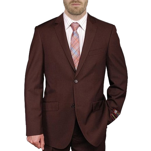 New York Man Italian Designer Brown 2 Piece Suit (Modern Fit Only) - suit | New York Man Suits