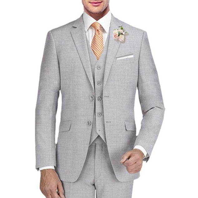 New York Man Italian Designer Sterling Gray 2 Piece Suit (available in Slim or Modern fit)