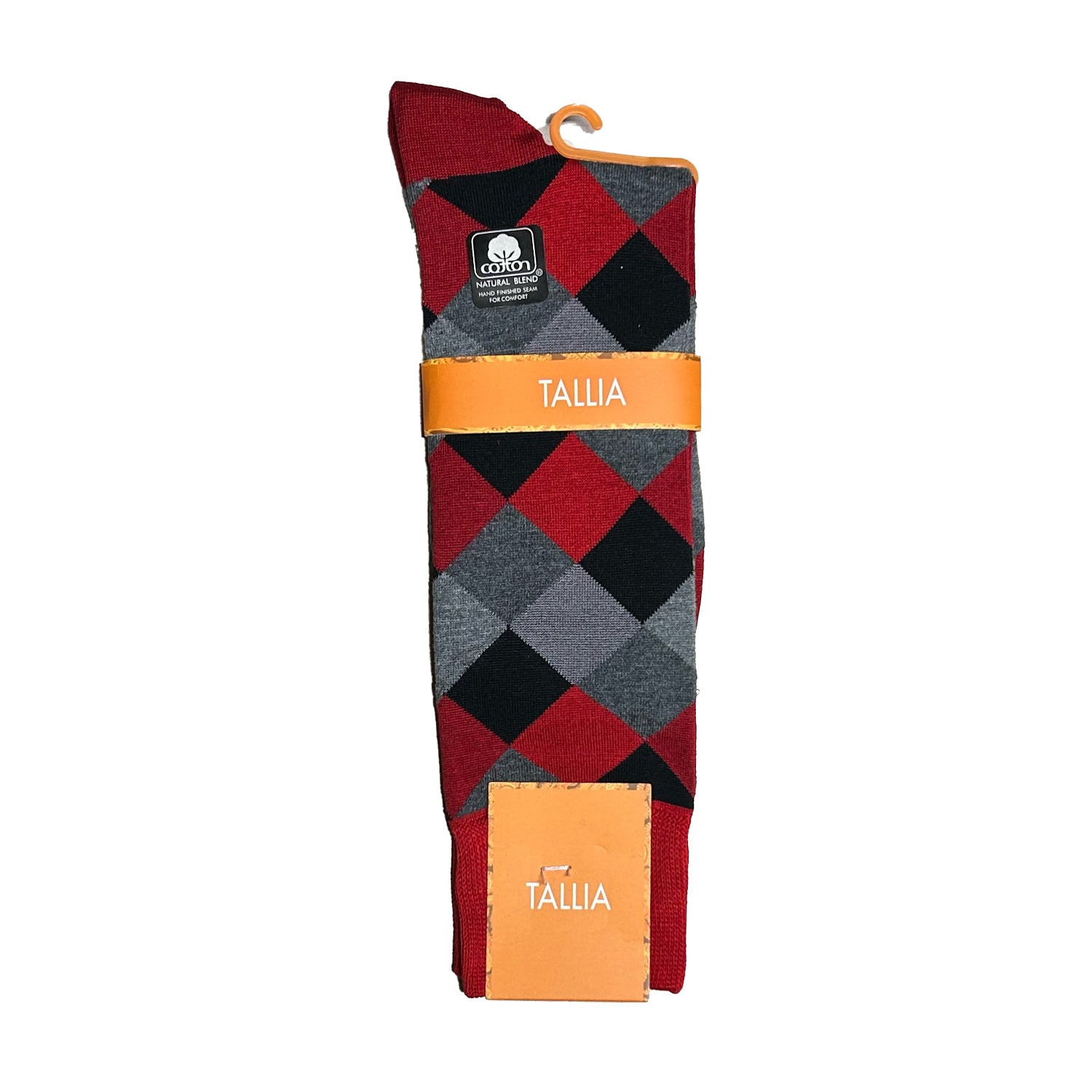 Tallia Mens Diamond Design Socks - Red - socks | New York Man Suits