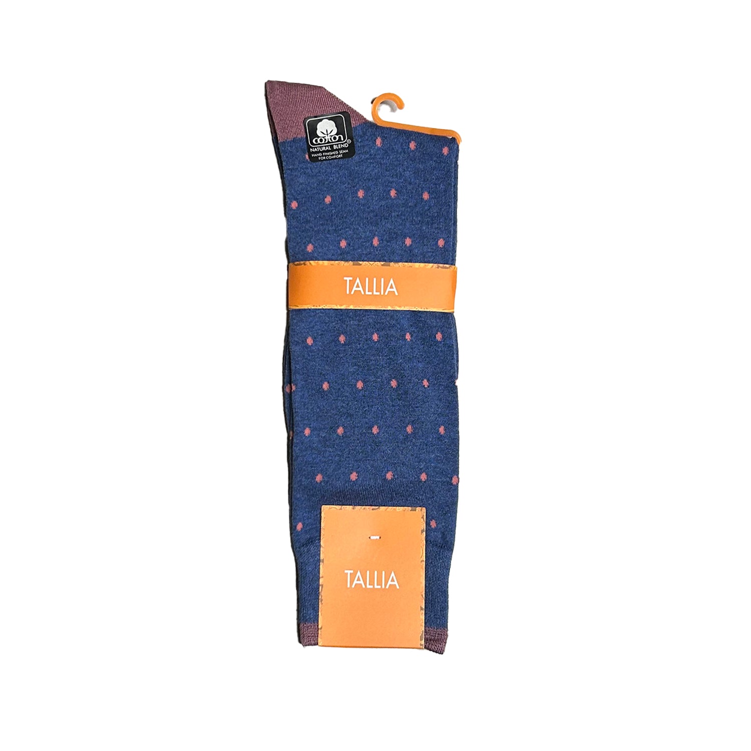 Tallia Mens Polka Dot Design Socks - Denim/Rose - socks | New York Man Suits