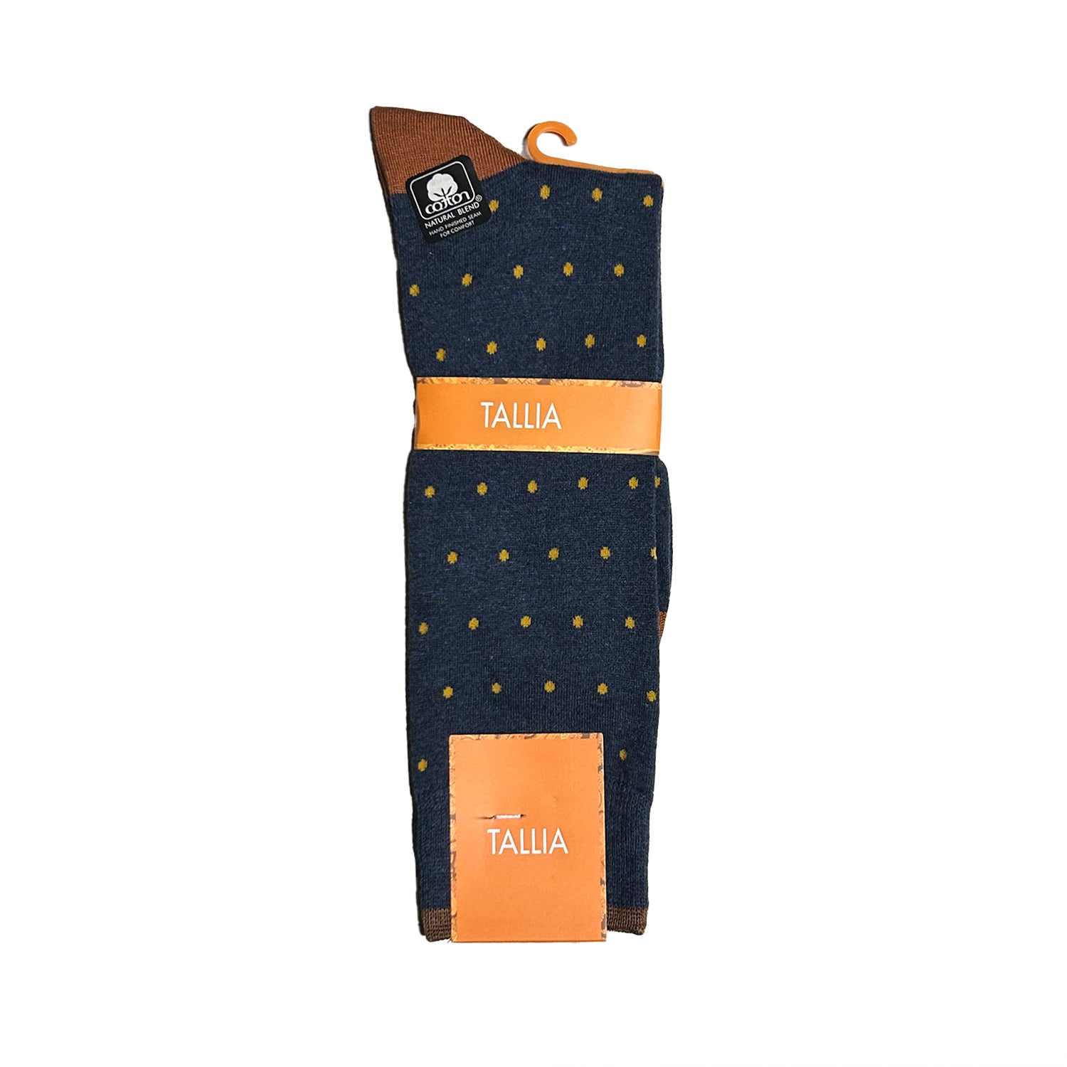 Tallia Mens Polka Dot Design Socks - Navy/Gold - socks | New York Man Suits