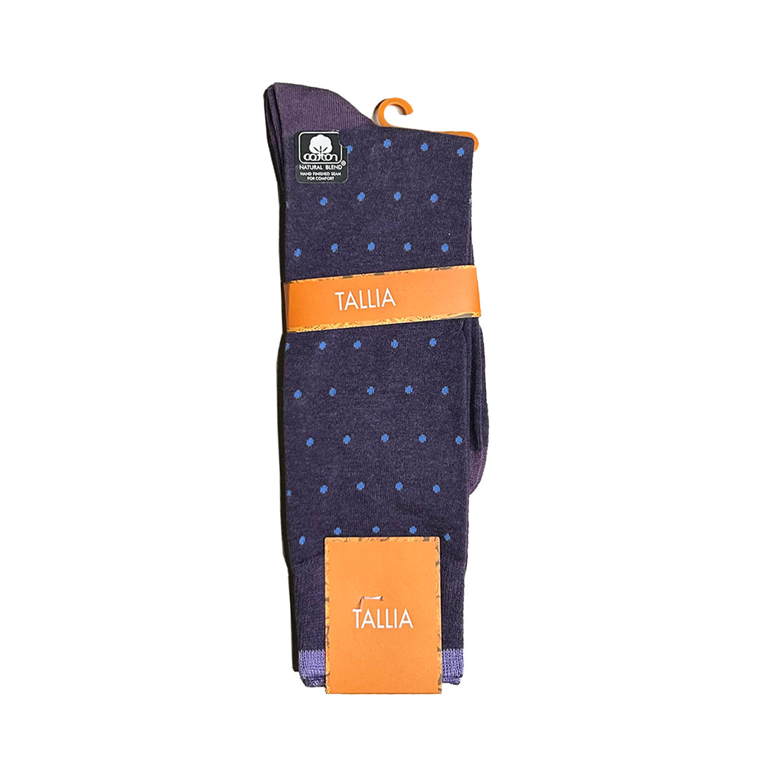 Tallia Mens Polka Dot Design Socks - Purple/Blue