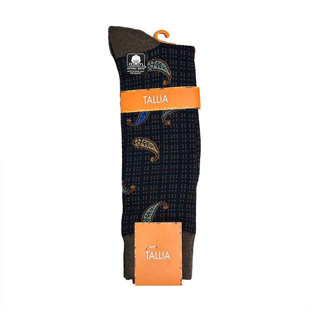 Tallia Mens Paisley Design Socks - Navy Multi