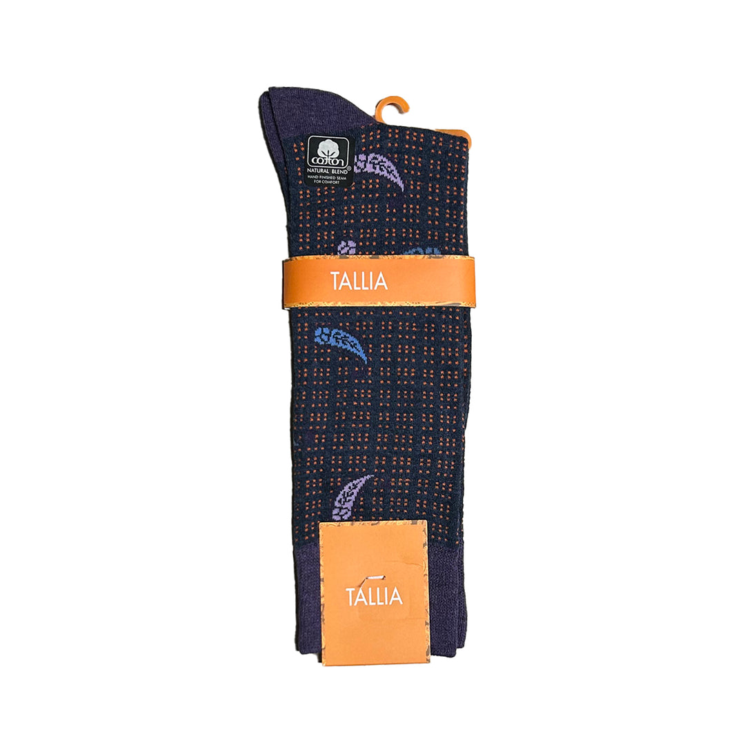 Tallia Mens Paisley Design Socks - Purple