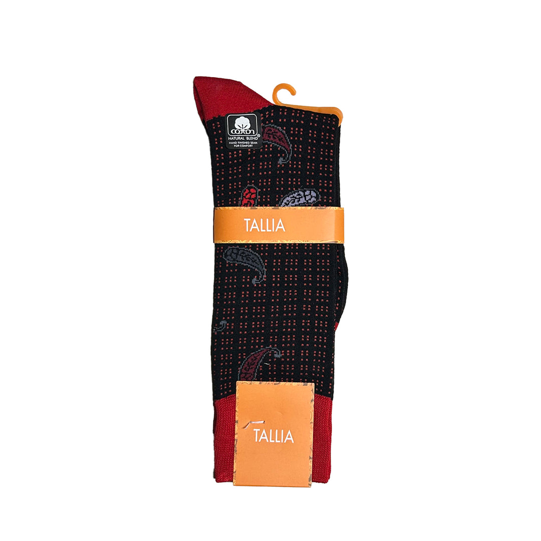 Tallia Mens Paisley Design Socks - Red