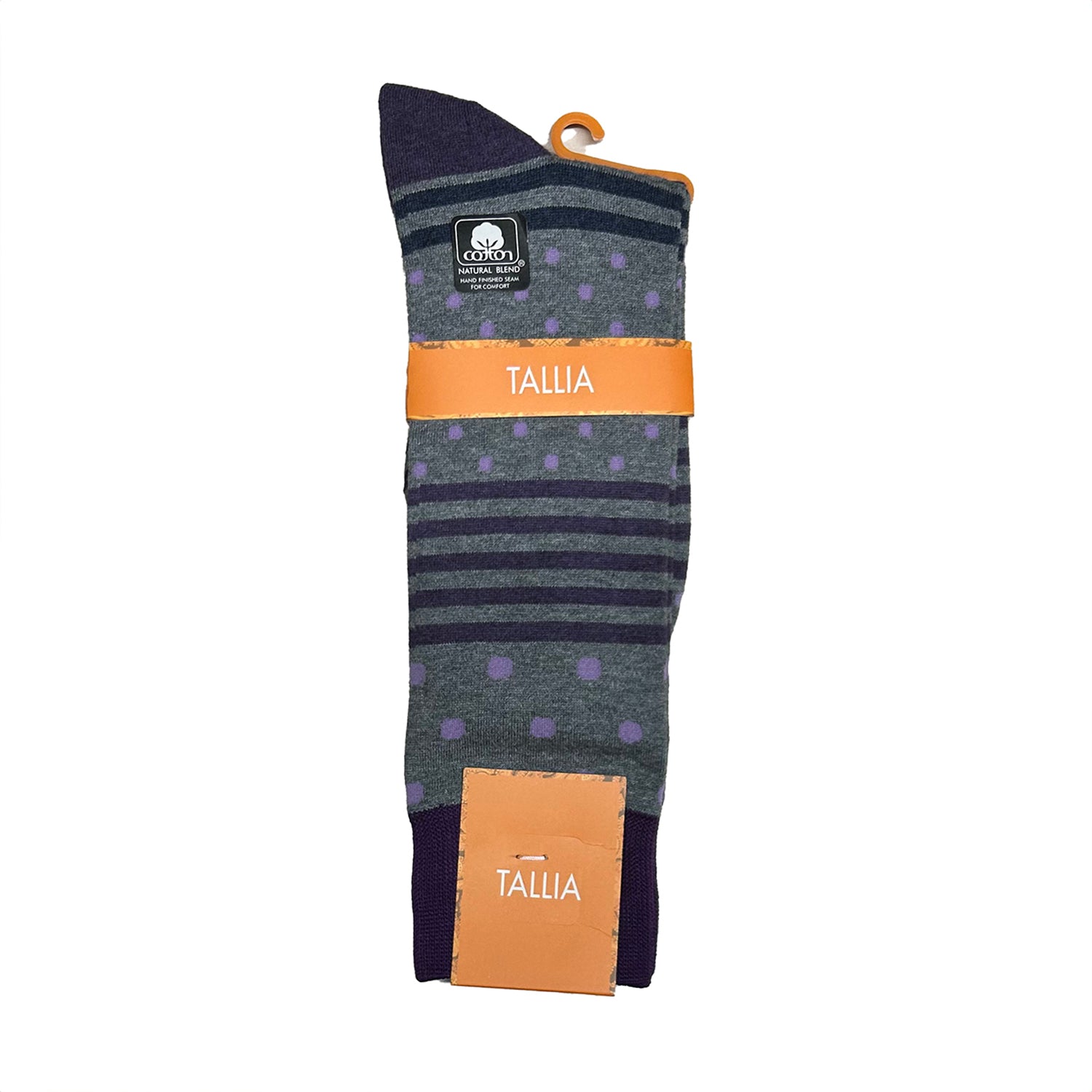 Tallia Mens Stripe Polka Dot Design Socks - Purple - socks | New York Man Suits